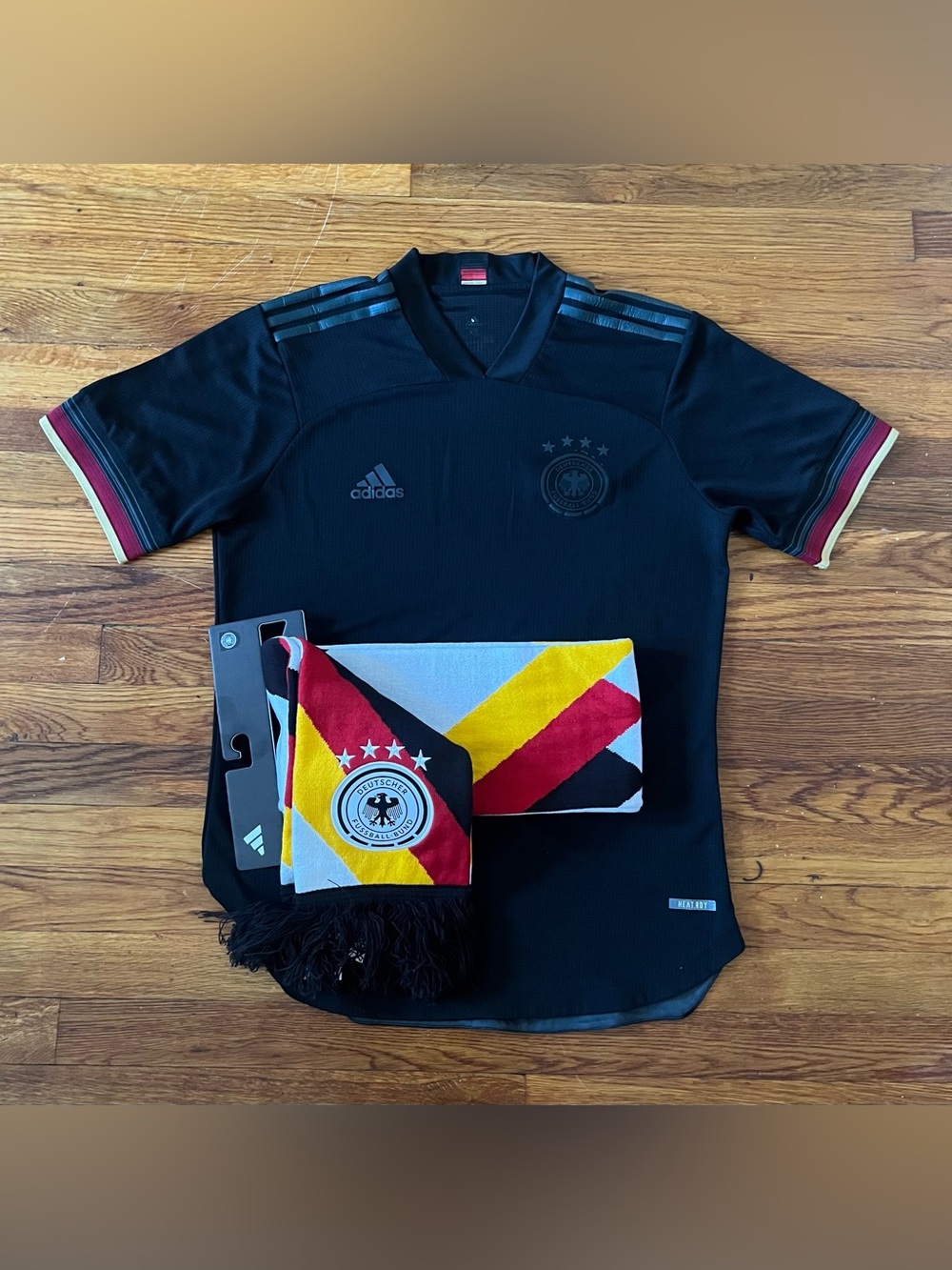 Adidas Jersey Black Short Sleeve Germany National Soccer 2020-21 Away Kit XL - Picture 2 of 8